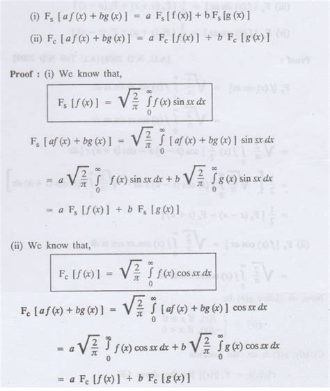 Fourier Sine And Cosine Transforms Examples