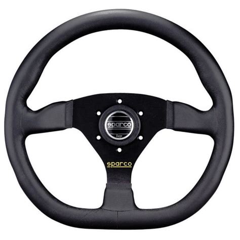 Volant Sparco L Plat Cuir Noir Branches Noires