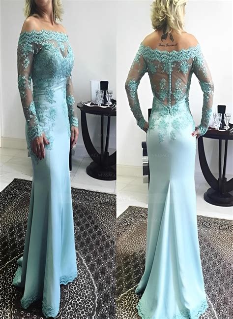 Mermaid Off-The-Shoulder Elastic Satin Sweep Train Mother Of The Bride