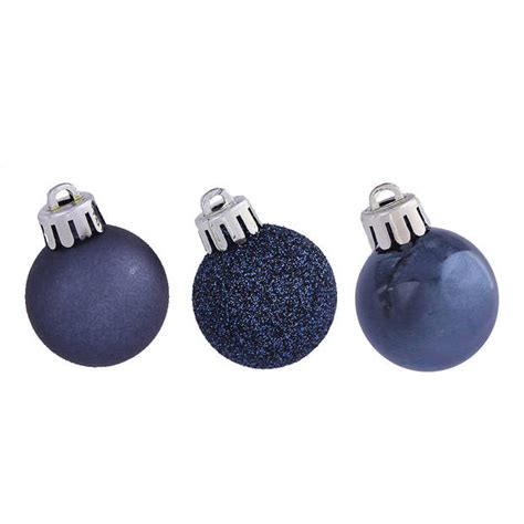 Decoris Mini Kerstballen X St Donkerblauw D Cm Kunststof