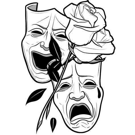 Laugh Now Cry Later Drama Mask Tattoo Designs