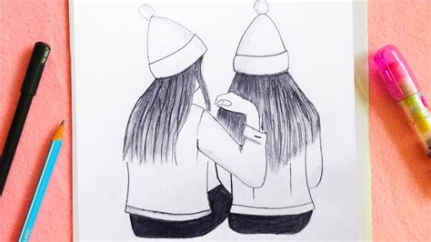 Bff Drawings 💝 Friendship Day Special Drawing Best Friends Drawing Easy Step By Step Drawing