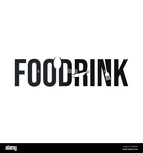 Food and drink word marks typography negative space logo design vector ...