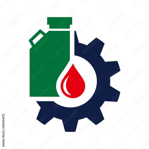 Oil Change Icon Logo Vector Silhouette Of Oil Canister Bottle Gear And