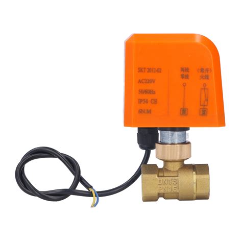 Dn15 2 Way 2 Wire Electrical Ball Valve Normally Open Brass Ball Valve 12in Pipe Thread Ac220v