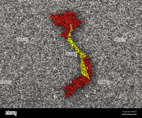 Karte Und Flagge Vietnams Auf Mohn Stockfotografie Alamy