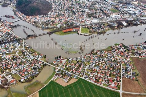 Regenstauf Von Oben Uferbereiche Mit Durch Hochwasser Pegel