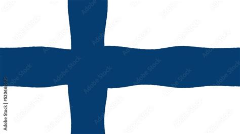 Waving Flag Of Finland Blue Stripes Over White Background K Seamless