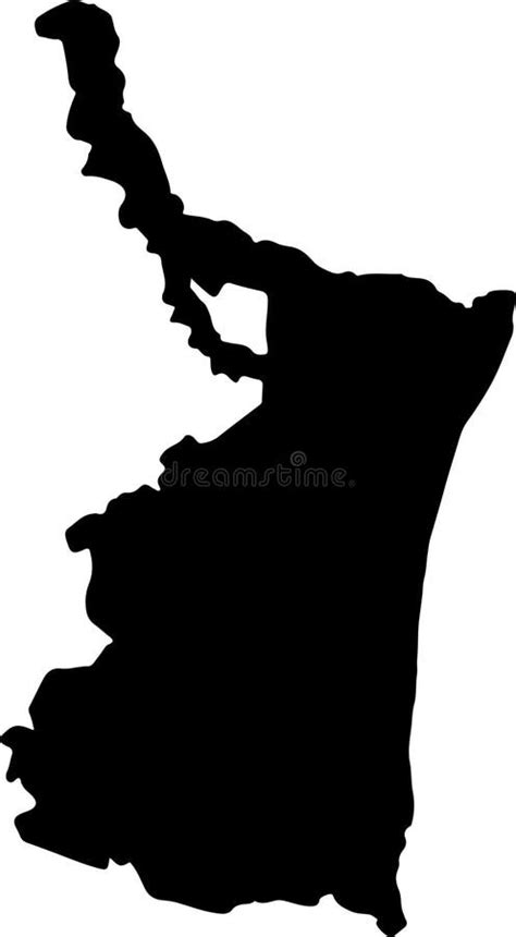 Tamaulipas Mexico Silhouette Map With Transparent Background Stock