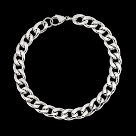 Pulseira Masculina Cordão Grumet Aço Inox Legítimo Cirúrgico Prata