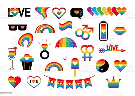 Vector Pride Symbols Set Gay Lgbt Party Stock Illustration Download