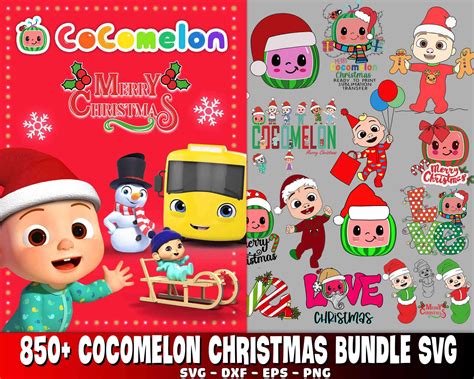 850 file Cocomelon christmas bundle SVG, Cocomelon christmas | Inspire ...