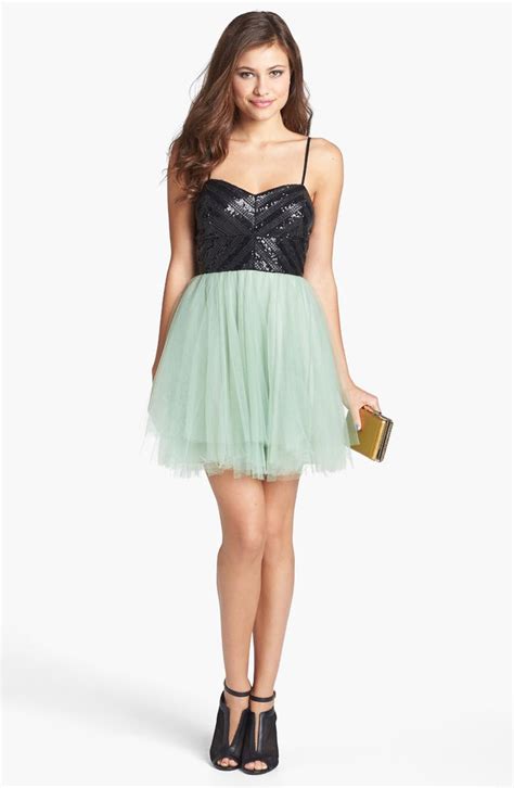 Trixxi Sequin And Tulle Ballerina Dress Juniors Nordstrom