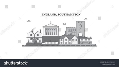 United Kingdom Southampton City Skyline Isolated Stock Vector Royalty