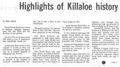 Killaloe Written History – Killaloe District Public Library