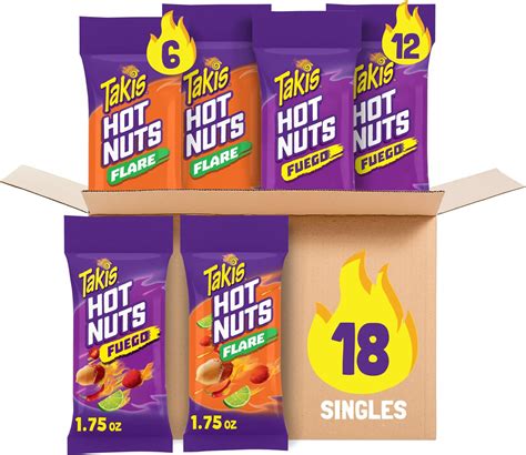 Takis Hot Nuts Fuego 12 And Flare 6 Double Crunch