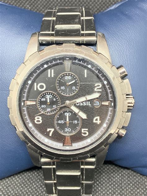 Fossil Fs Men S Watch Chronograph Black Dial Smoke Grey Ion Plated