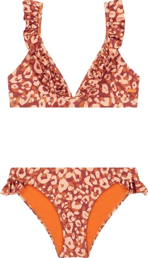 Shiwi Bella Bikini Set Lush Leopard Zwemkleding Meisjes Bruin Maat