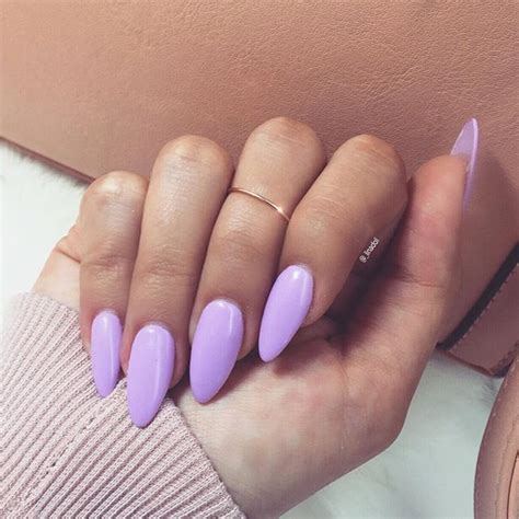 Perfect Lavender Almond Shaped Nails Lavender Nails Almond Acrylic Nails Purple Nails