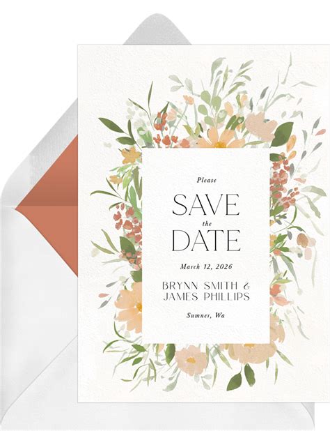 Wistful Wildflowers Save The Dates Greenvelope