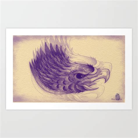 Hawk tattoo stencil Art Print by TheRustyWallrus | Society6