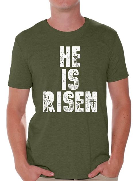 Awkward Styles He Is Risen T Shirt For Men Christian Mens Shirts