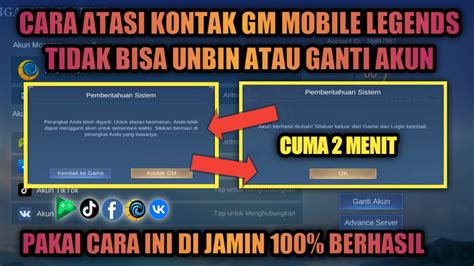 CARA MENGATASI TIDAK BISA GANTI AKUN MOBILE LEGENDS TERKENA KONTAK GM