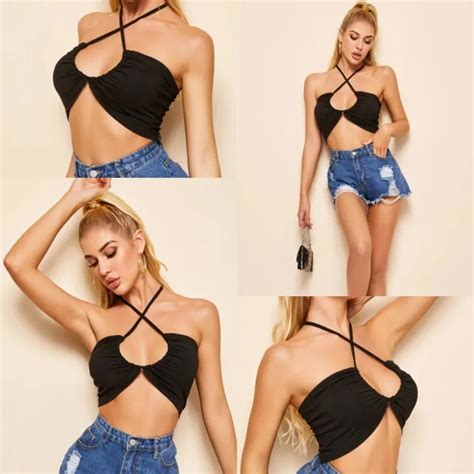 Sexy Simple Criss Cross Halter Tops Lazada Ph