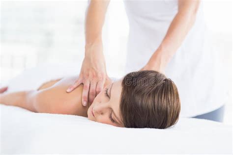 Masseuse Giving Massage To Naked Woman Stock Photo Image Of Health Healthy
