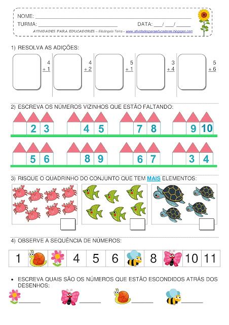 ATIVIDADES PARA EDUCADORES Matemática para o 1º Ano