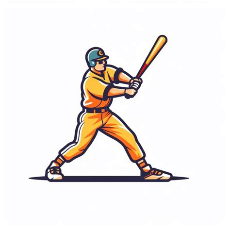 Premium Photo Illustration Of A Baseball Player Swinging A Bat With A