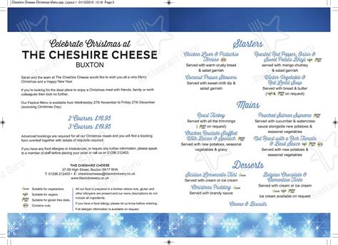 Menu at The Cheshire Cheese pub & bar, Buxton