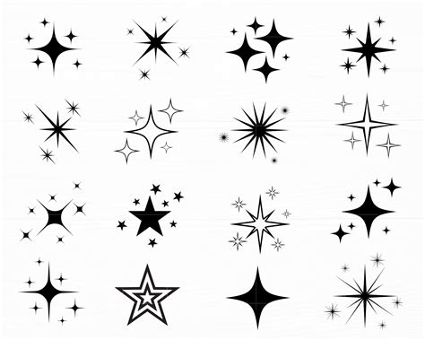 Drawing & Illustration Art & Collectibles Digital Sparkle Stars Svg ...