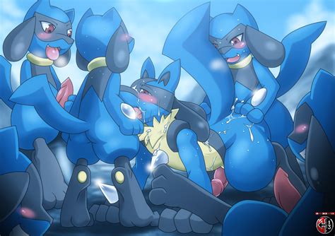 Rule 34 Anal Anal Sex Blush Cum Cum On Face Fellatio Gay Group Group Sex Kivwolf Lucario Male