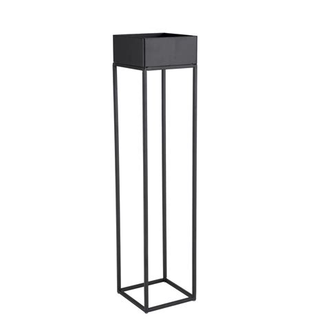 Sellette carrée porte plantes GM noire piètement métal DPI Import