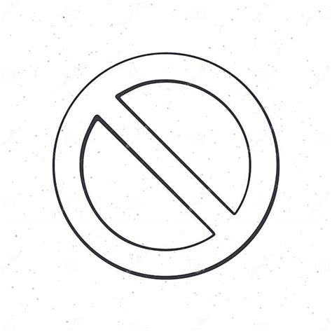 General Prohibition Sign Outline Vector Illustration Circle With Diagonal Line Through It