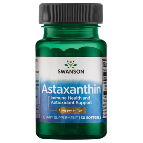 Swanson Astaxanthin 8 Mg 30 Softgels 8 Mg 30 SGELS Smiths Food And Drug