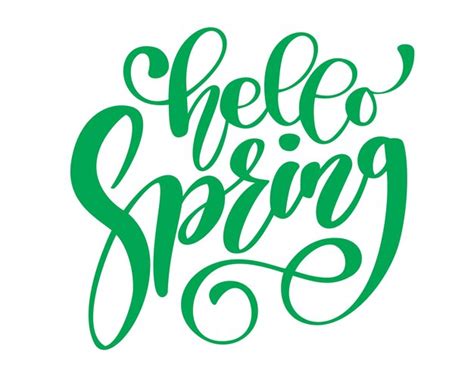 Vecteur Dessiné à La Main Bonjour Texte De Printemps Citation De Saison