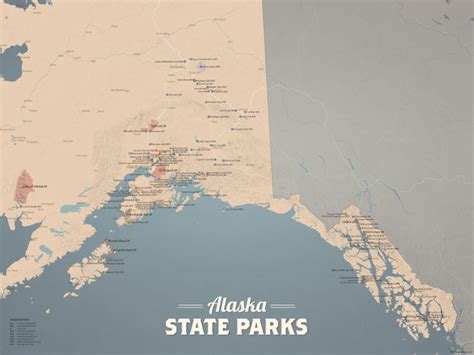 Alaska State Parks Map 18x24 Poster - Best Maps Ever