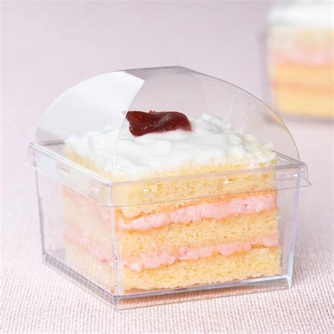 5oz Square Mini Clear Plastic Dessert Containers With Dome Lid Square Disposable Parfait Box