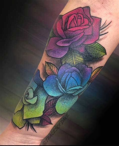 My New Tattoo | Rainbow tattoos, Rose tattoo stencil, Body art tattoos