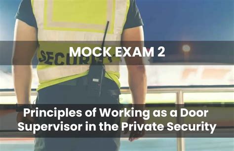 Unit 2 Principles Of Working As A Door Supervisor In Sia Security