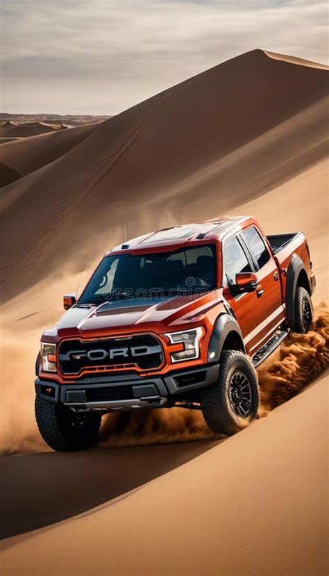 AI Illustration Of An Image Of A Red 2018 Ford F 250 Raptor Pickup