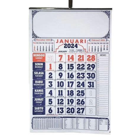 Jual Kalender Dinding Lengkap tahun 2024 Lengkap Jadwal Sholat Bahan