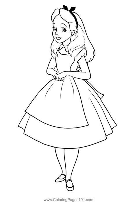 Alice In Wonderland Coloring Page Coloriage Disney Alice Au Pays