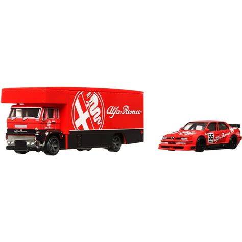 Колекційна модель машинки Hot Wheels Car Culture Alfa Romeo 155 V6 та транспортера Fleet Flyer