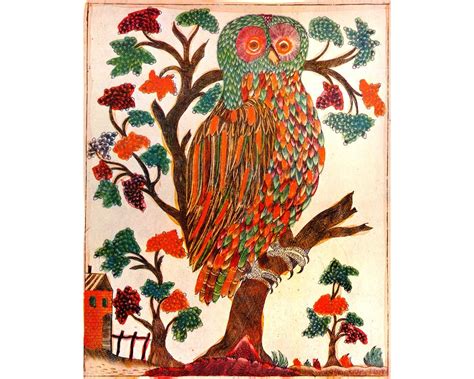 Folk Art Owl Clintonmeerub