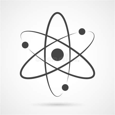 Atom Icon Logo Atomic Neutron Black Color Isolated On White Background