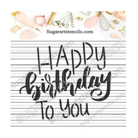 Happy Birthday Cookie Stencil Av00164