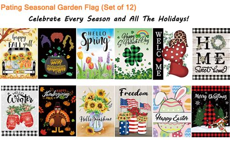 Amazon Pating Seasonal Garden Flags Set Of 12 Double Sided 12 X